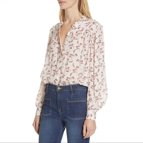Frame Denim Tops - Frame Denim Voluminous Button Up Long Sleeve In Floral/Off White. NWOT Size XS